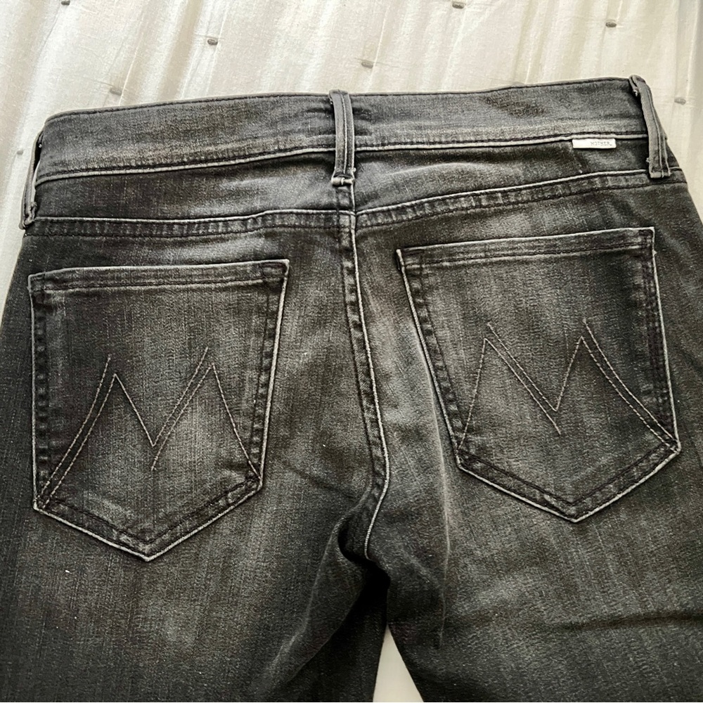 Mother low rise black/charcoal jeans.
